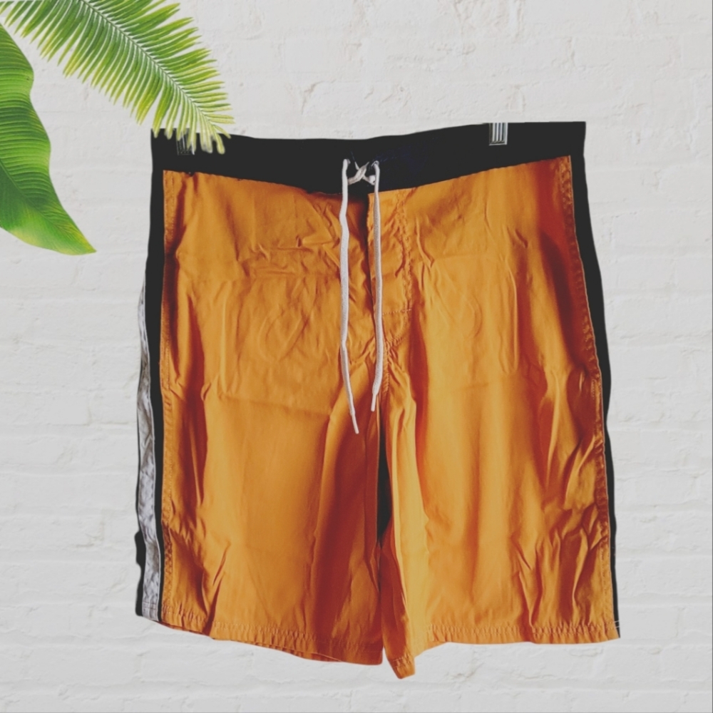 Hawaiian Man Short Swimsuit Surfer Orange Size 34